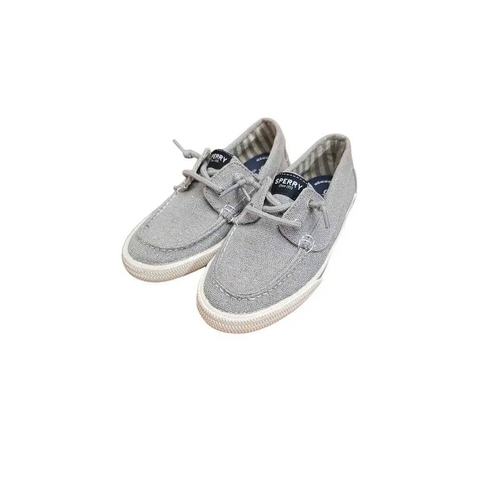 Sperrt kids Girls GLITTERY silver lounge away sperry top sider slides size 13